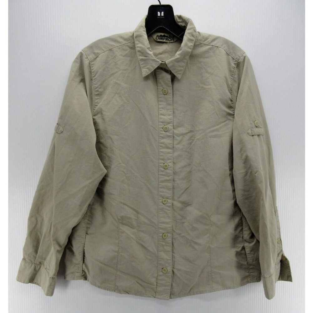 VINTAGE Campmor Shirt Large Button Down Hiking Outdoor Roll Tab 90s